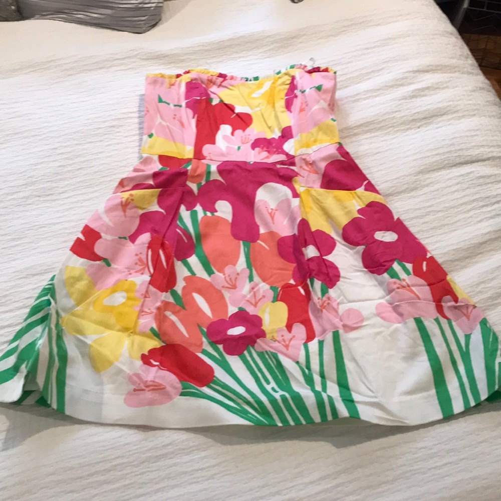 Lilly Pulitzer flower print strapless dress